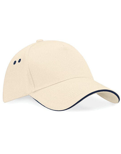 Beechfield B15C Ultimate Sandwich Peak Cap - Putty/French Navy