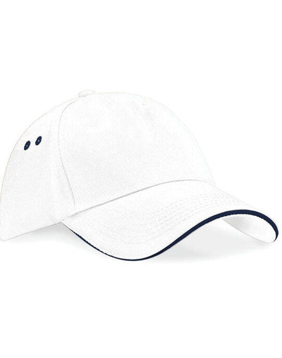 Beechfield B15C Ultimate Sandwich Peak Cap - White/French Navy