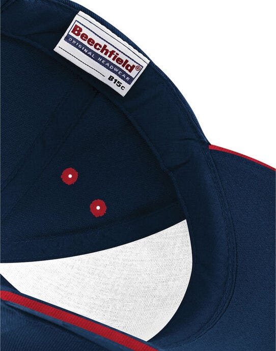 Beechfield B15C Ultimate Sandwich Peak Cap - French Navy/Classic Red