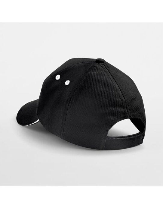 Beechfield B15C Ultimate Sandwich Peak Cap - Black/White