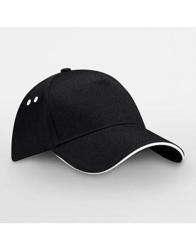 Beechfield B15C Ultimate Sandwich Peak Cap - Black/White