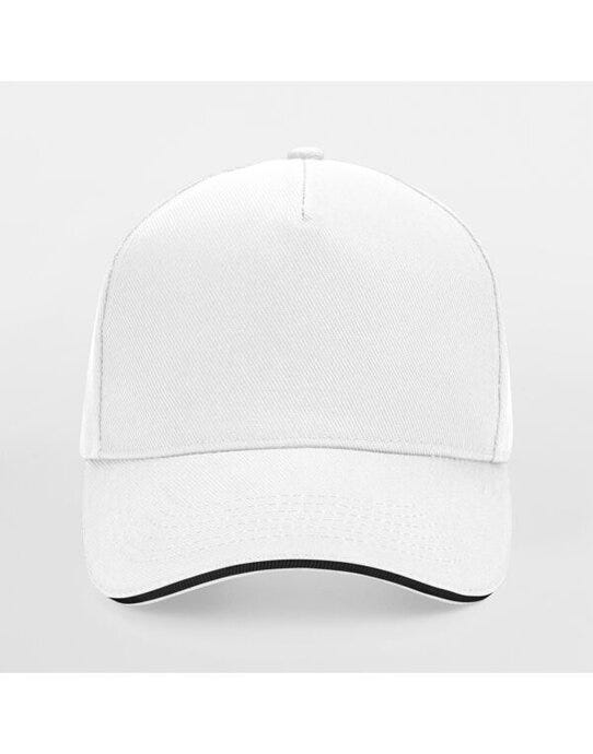Beechfield B15C Ultimate Sandwich Peak Cap - White/Black