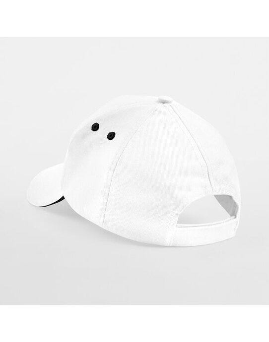 Beechfield B15C Ultimate Sandwich Peak Cap - White/Black