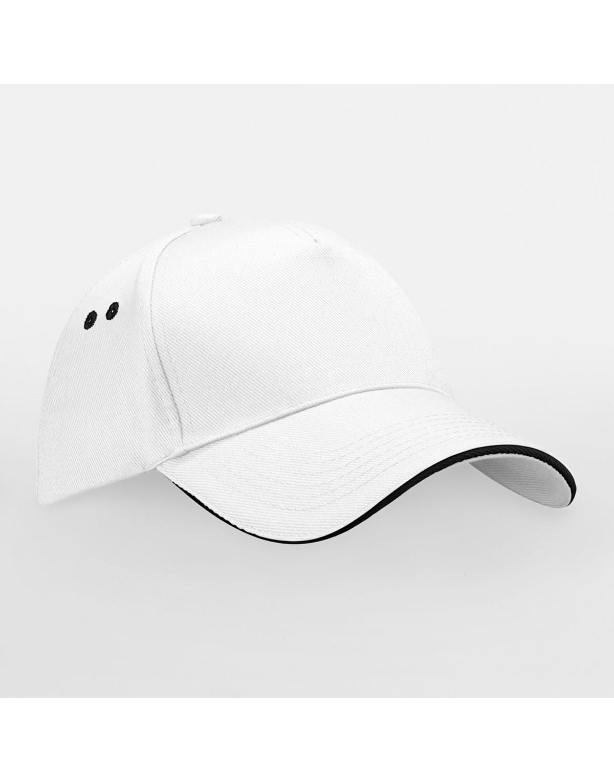 Beechfield B15C Ultimate Sandwich Peak Cap - White/Black