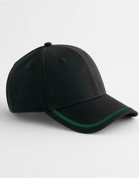 Beechfield B166R Match Day Cap - Black/Kelly Green