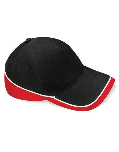 Beechfield B171 Teamwear Competition Cap - Black/Classic Red/White