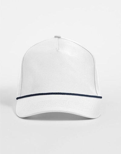 Beechfield B194R Rope Detail Golf Cap - White/Navy
