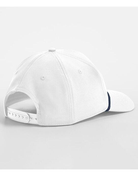 Beechfield B194R Rope Detail Golf Cap - White/Navy
