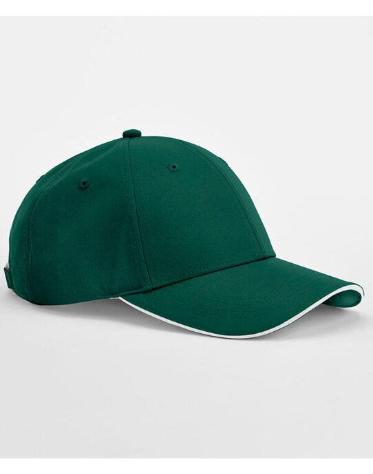 Beechfield B195R Team Sports-Tech Cap - Bottle Green/White