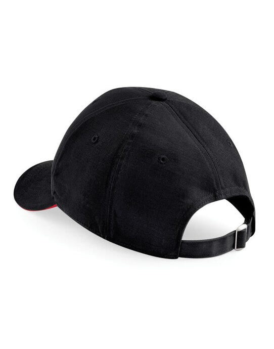 Beechfield B20 Athleisure 6 Panel Cap - Black/Classic Red