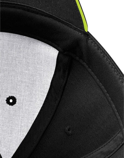 Beechfield B20 Athleisure 6 Panel Cap - Black/Lime Green