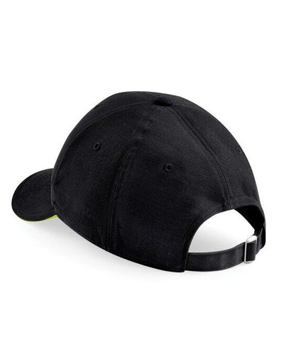 Beechfield B20 Athleisure 6 Panel Cap - Black/Lime Green