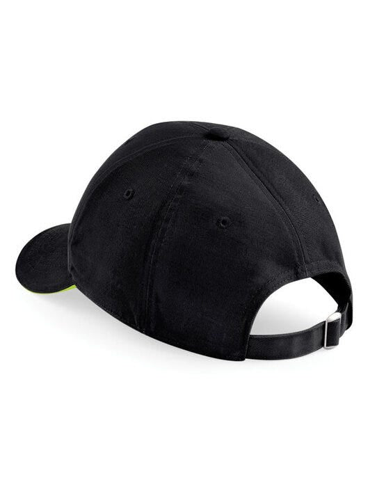 Beechfield B20 Athleisure 6 Panel Cap - Black/Lime Green
