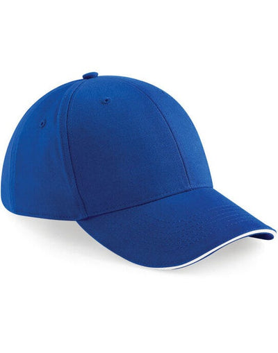 Beechfield B20 Athleisure 6 Panel Cap - Bright Royal/White