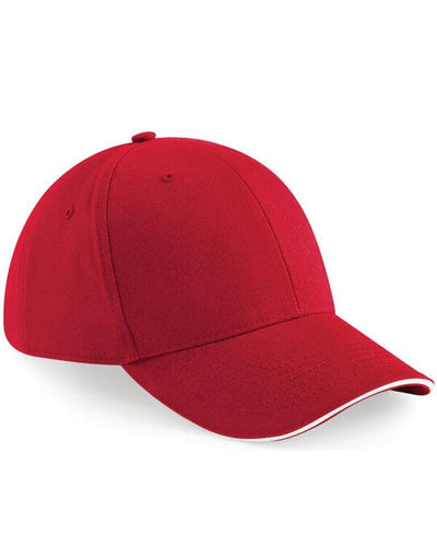 Beechfield B20 Athleisure 6 Panel Cap - Classic Red/White