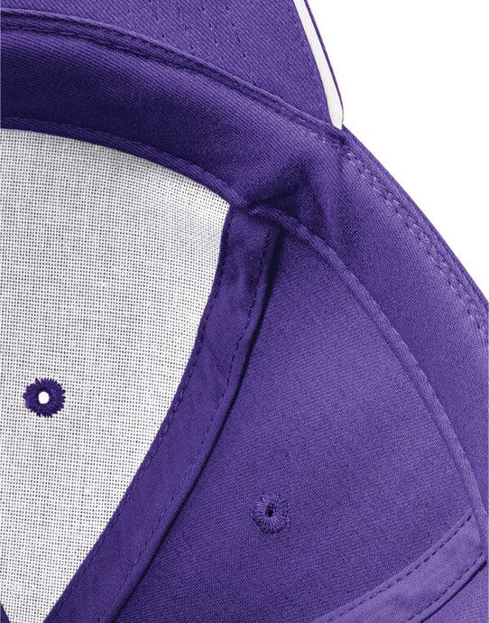 Beechfield B20 Athleisure 6 Panel Cap - Purple/White
