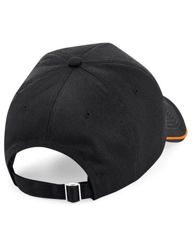 Beechfield B25C Authentic 5 Panel Piped Peak - Black/Orange