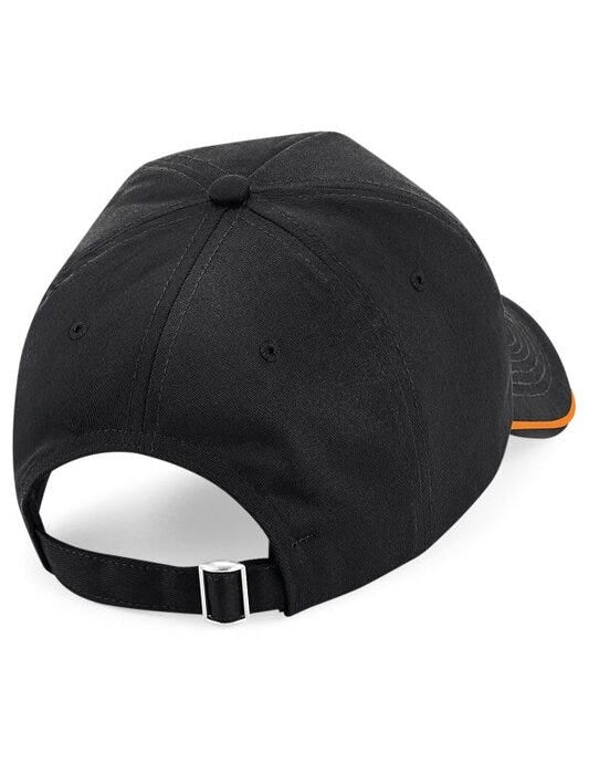 Beechfield B25C Authentic 5 Panel Piped Peak - Black/Orange