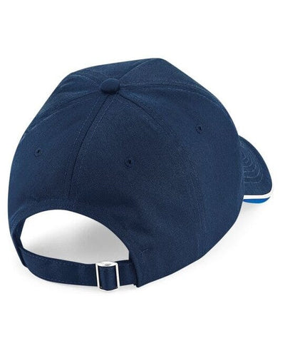 Beechfield B25C Authentic 5 Panel Piped Peak - French Navy/Bright Royal/White
