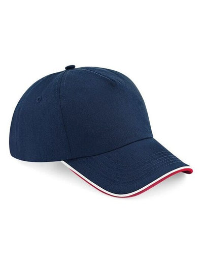 Beechfield B25C Authentic 5 Panel Piped Peak - F Navy/Classic Red/White