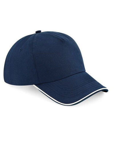 Beechfield B25C Authentic 5 Panel Piped Peak - French Navy/White