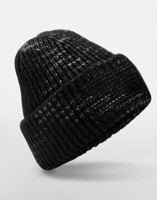 Beechfield B330R Chunky Knitted Patch Beanie - Midnight Haze