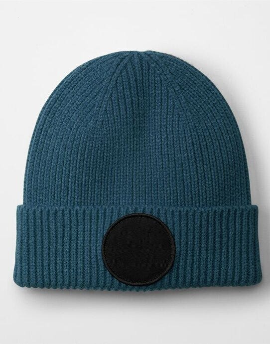 Beechfield B332R Circular Fashion Patch Beanie - Airforce Blue/black