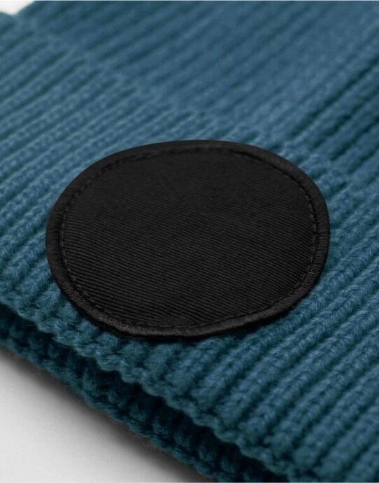 Beechfield B332R Circular Fashion Patch Beanie - Airforce Blue/black