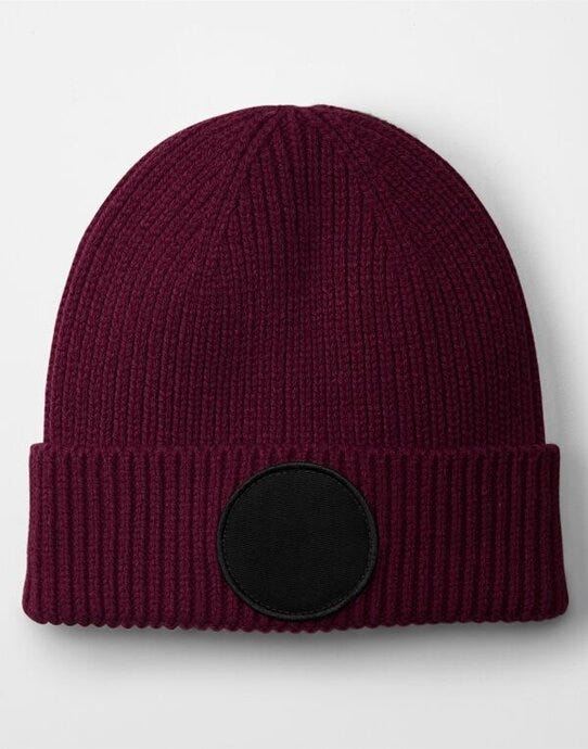 Beechfield B332R Circular Fashion Patch Beanie - Burgundy/Black