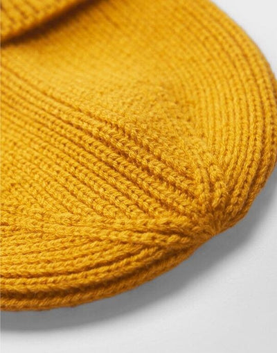 Beechfield B332R Circular Fashion Patch Beanie - Mustard/Black