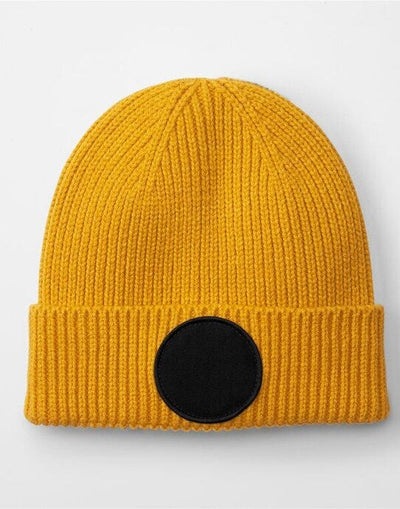 Beechfield B332R Circular Fashion Patch Beanie - Mustard/Black