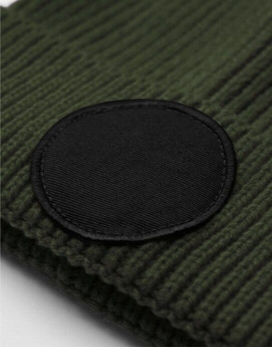Beechfield B332R Circular Fashion Patch Beanie - Olive Green/Black