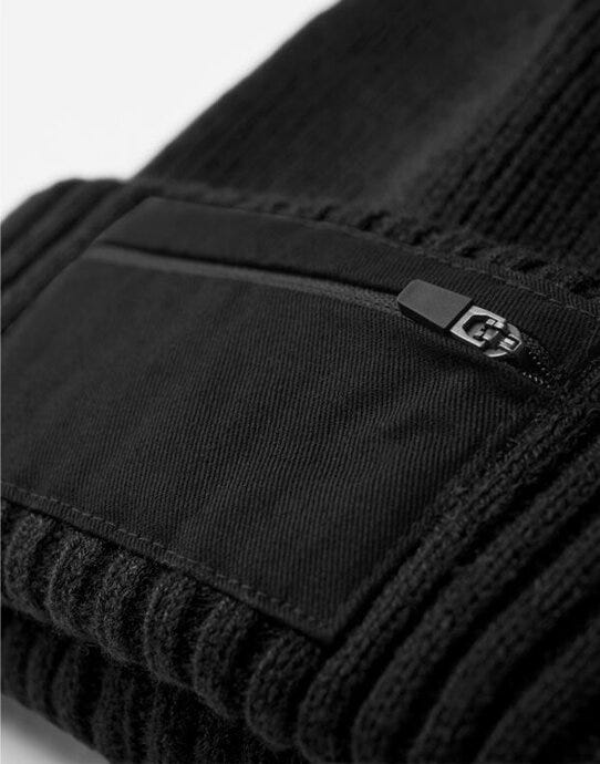 Beechfield B334R Zip Patch Beanie - Black