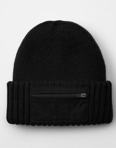 Beechfield B334R Zip Patch Beanie - Black