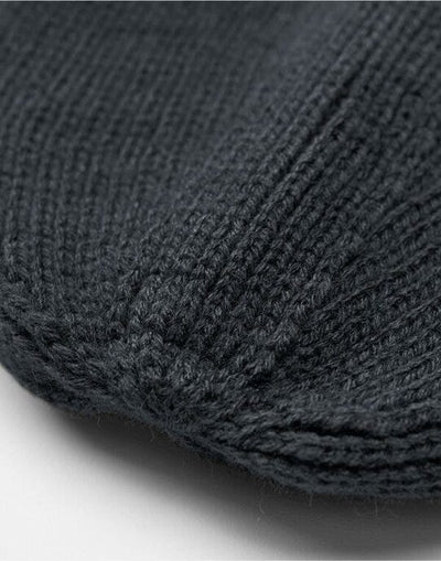 Beechfield B334R Zip Patch Beanie - Graphite Grey/Black