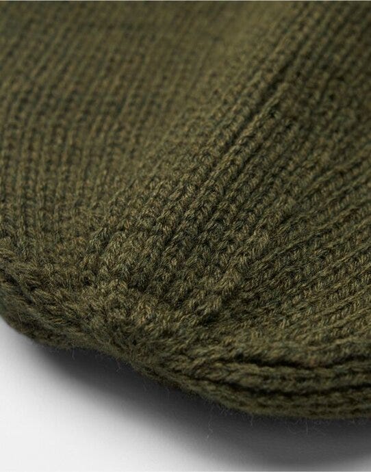 Beechfield B334R Zip Patch Beanie - Military Green/ Black