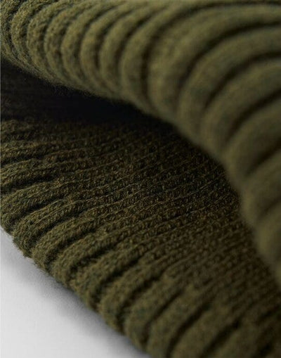 Beechfield B334R Zip Patch Beanie - Military Green/ Black