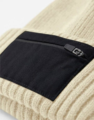 Beechfield B334R Zip Patch Beanie - Sand/Black