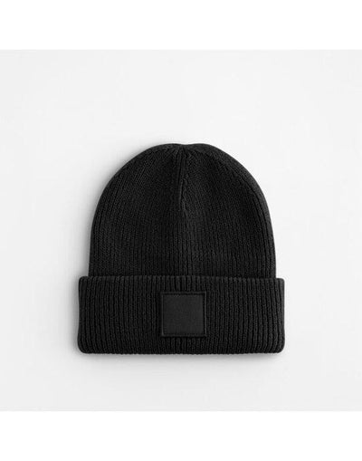 Beechfield B336B Kids Cuff Tonal Patch Beanie - Black