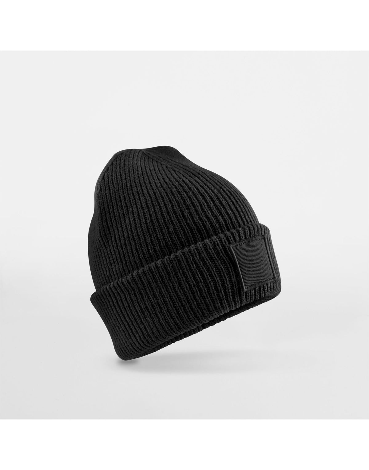 Beechfield B336B Kids Cuff Tonal Patch Beanie - Black
