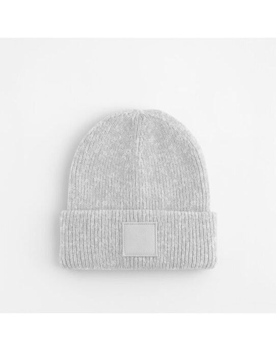 Beechfield B336B Kids Cuff Tonal Patch Beanie - Cloudy Grey