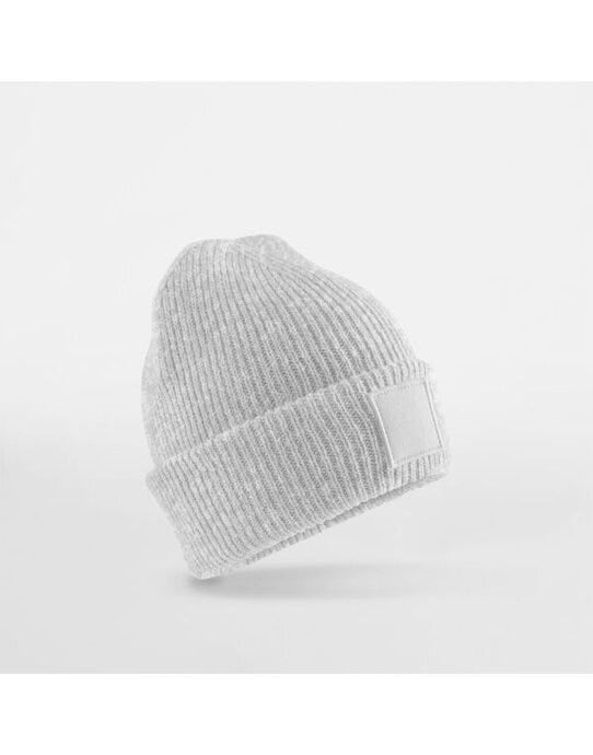 Beechfield B336B Kids Cuff Tonal Patch Beanie - Cloudy Grey