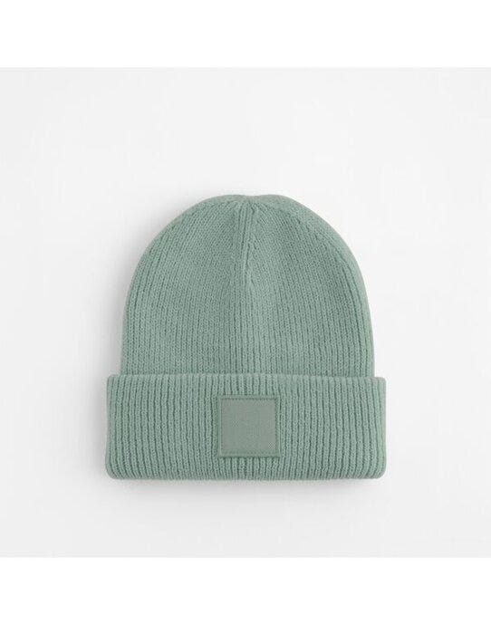 Beechfield B336B Kids Cuff Tonal Patch Beanie - Dusty Green