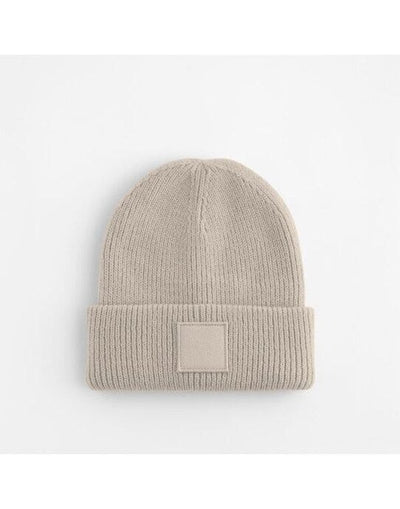 Beechfield B336B Kids Cuff Tonal Patch Beanie - Natural Stone