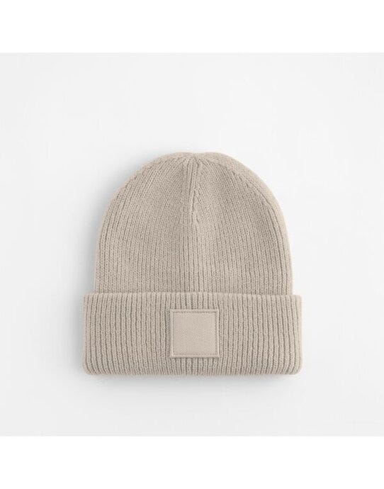 Beechfield B336B Kids Cuff Tonal Patch Beanie - Natural Stone