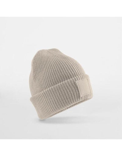 Beechfield B336B Kids Cuff Tonal Patch Beanie - Natural Stone