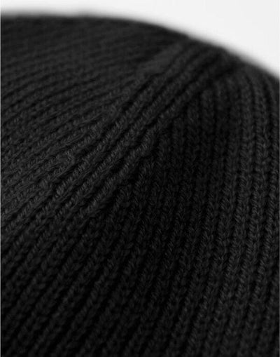 Beechfield B336R Deep Cuff Tonal Patch Beanie - Black