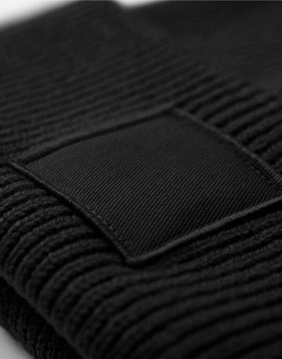 Beechfield B336R Deep Cuff Tonal Patch Beanie - Black