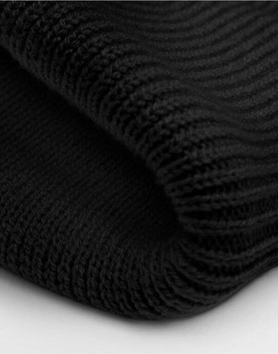 Beechfield B336R Deep Cuff Tonal Patch Beanie - Black