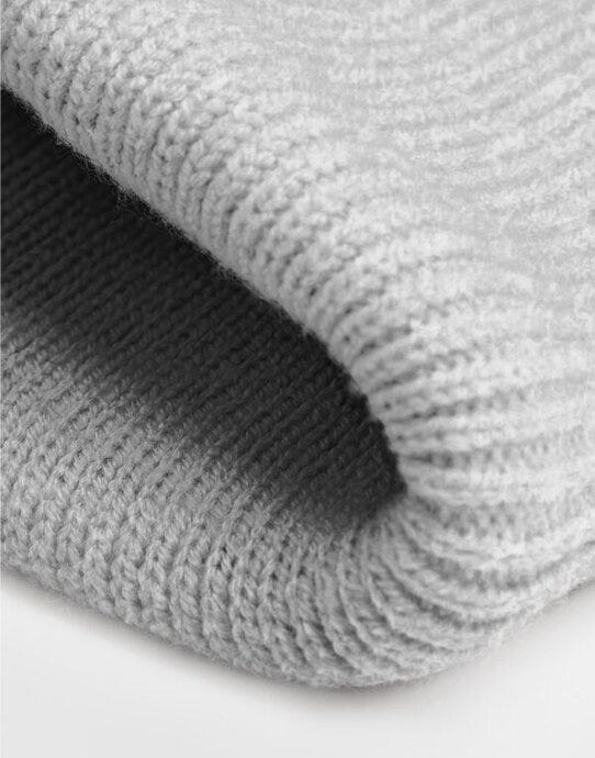 Beechfield B336R Deep Cuff Tonal Patch Beanie - Cloudy Grey